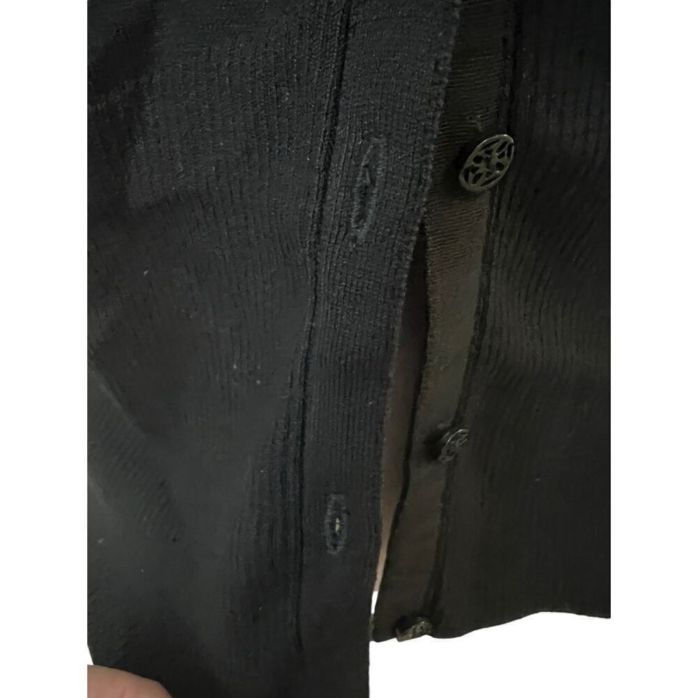 Vintage W&B Black Button Down Silk Blend Sweater Fitted   M​ - Picture 5 of 9